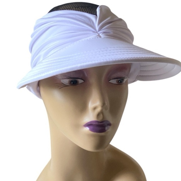 Women’s Sun Visor Beach Hat. Sun blocker Color:White OSFM Beach Summertime - Picture 2 of 9